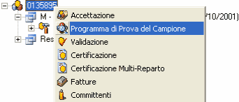 programma di prova del campione